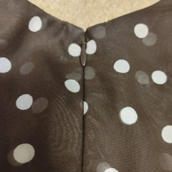 WHBM Chocolate Polka Dot Dress - Brown and White - Size 0 - Picture 4 of 5